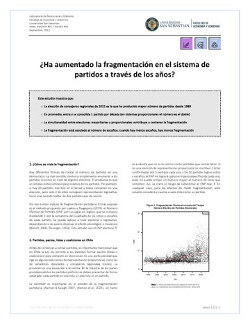 ¿Ha aumentado la fragmentación en el sistema de partidos a través de los años?