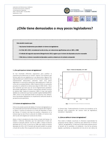 ¿Chile tiene demasiados o muy pocos legisladores?