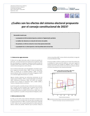 ¿Cuáles son los efectos del sistema electoral propuesto por el Consejo Constitucional de 2023?