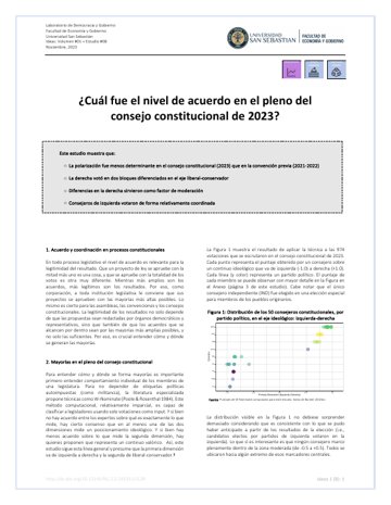 ¿Cuál fue el nivel de acuerdo en el pleno del Consejo Constitucional de 2023?