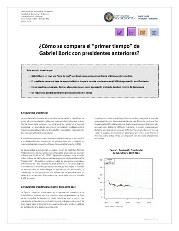 ¿Cómo se compara el "primer tiempo" de Gabriel Boric con presidentes anteriores?
