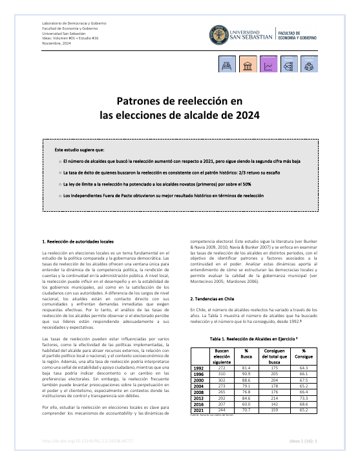 Patrones de reelección en las elecciones de alcalde de 2024