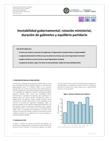 Inestabilidad gubernamental: rotación ministerial, duración de gabinetes y equilibrio partidario