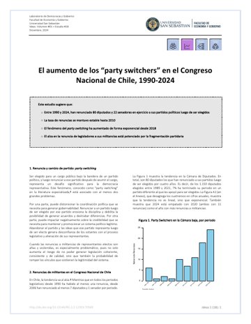 El aumento de los "party switchers" en el Congreso Nacional de Chile, 1990-2024