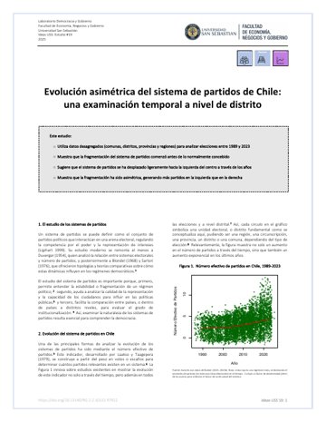 Evolución asimétrica del sistema de partidos de Chile: Una examinación temporal a nivel de distrito