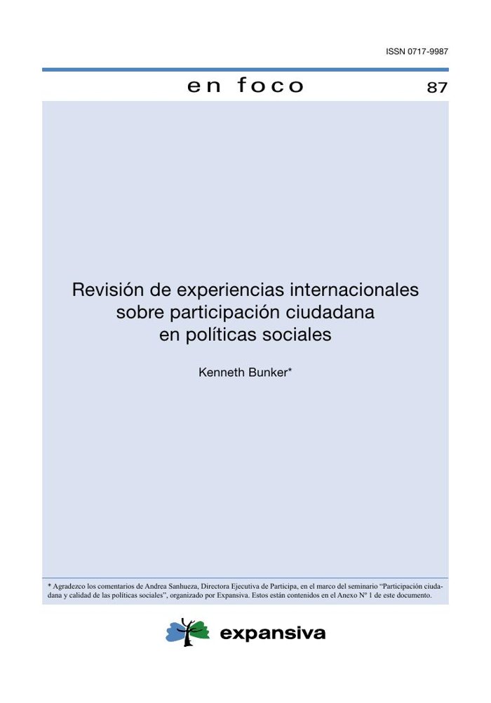 Revisión de experiencias internacionales sobre participación ciudadana en políticas sociales